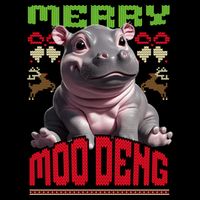 Moo Deng Hippo Ugly Christmas Holiday Cheer Gift Doggie Tank