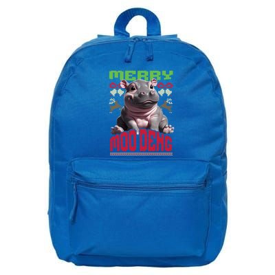 Moo Deng Hippo Ugly Christmas Holiday Cheer Gift 16 in Basic Backpack