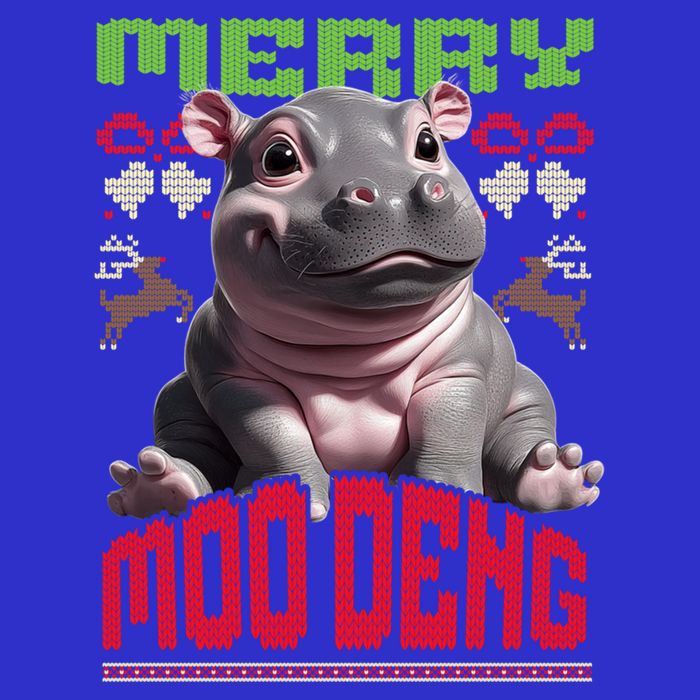 Moo Deng Hippo Ugly Christmas Holiday Cheer Gift 16 in Basic Backpack