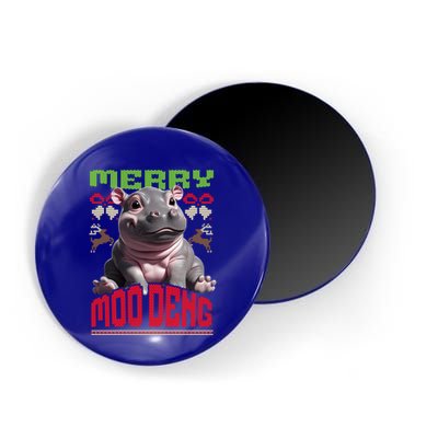 Moo Deng Hippo Ugly Christmas Holiday Cheer Gift Magnet