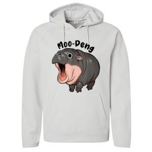 Moo Deng Hippo Baby Pigmy Hippopotamus Zoo Family Performance Fleece Hoodie