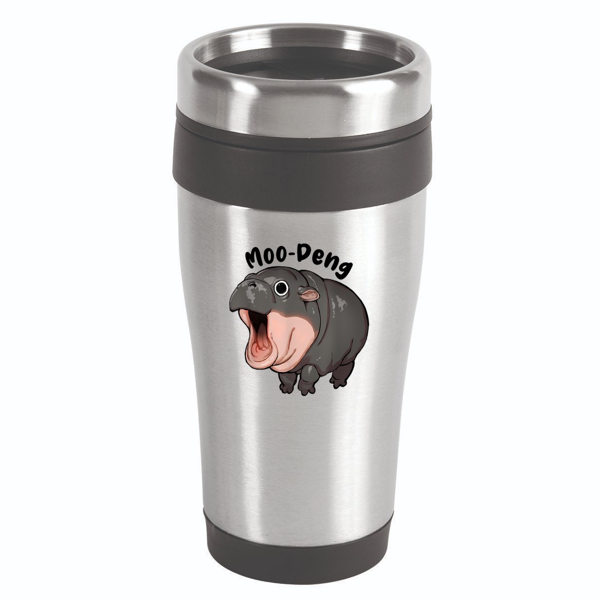 Moo Deng Hippo Baby Pigmy Hippopotamus Zoo Family 16oz Travel Tumbler