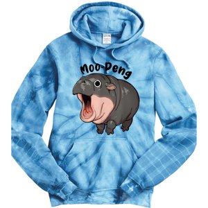 Moo Deng Hippo Baby Pigmy Hippopotamus Zoo Family Tie Dye Hoodie