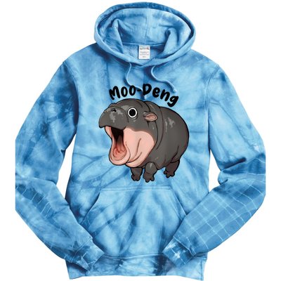 Moo Deng Hippo Baby Pigmy Hippopotamus Zoo Family Tie Dye Hoodie