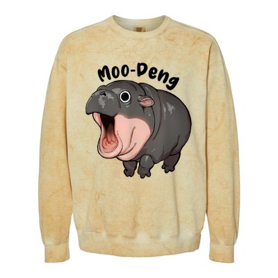 Moo Deng Hippo Baby Pigmy Hippopotamus Zoo Family Colorblast Crewneck Sweatshirt