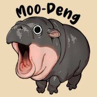 Moo Deng Hippo Baby Pigmy Hippopotamus Zoo Family Drawstring Bag