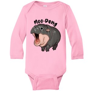 Moo Deng Hippo Baby Pigmy Hippopotamus Zoo Family Baby Long Sleeve Bodysuit