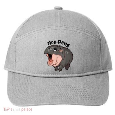 Moo Deng Hippo Baby Pigmy Hippopotamus Zoo Family 7-Panel Snapback Hat