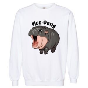 Moo Deng Hippo Baby Pigmy Hippopotamus Zoo Family Garment-Dyed Sweatshirt