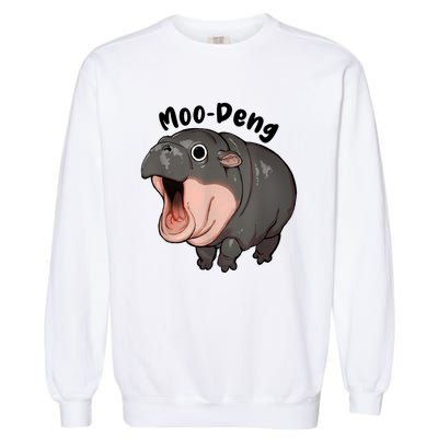 Moo Deng Hippo Baby Pigmy Hippopotamus Zoo Family Garment-Dyed Sweatshirt