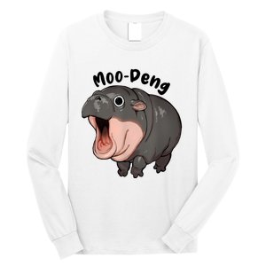 Moo Deng Hippo Baby Pigmy Hippopotamus Zoo Family Long Sleeve Shirt