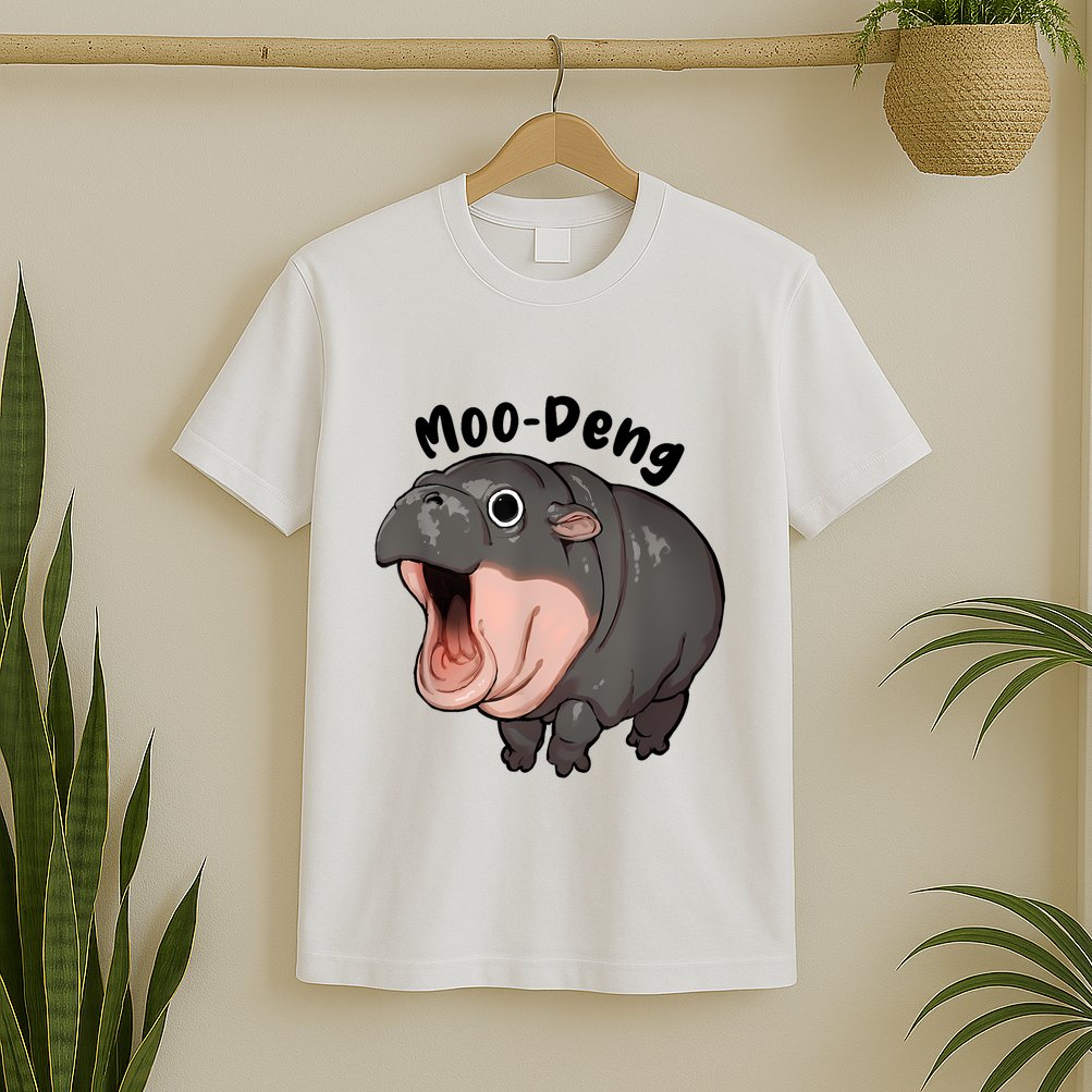 Moo Deng Hippo Baby Pigmy Hippopotamus Zoo Family T-Shirt