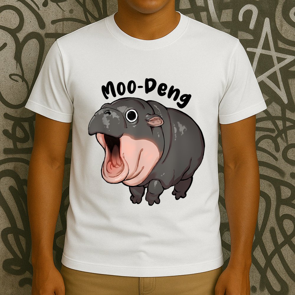 Moo Deng Hippo Baby Pigmy Hippopotamus Zoo Family T-Shirt