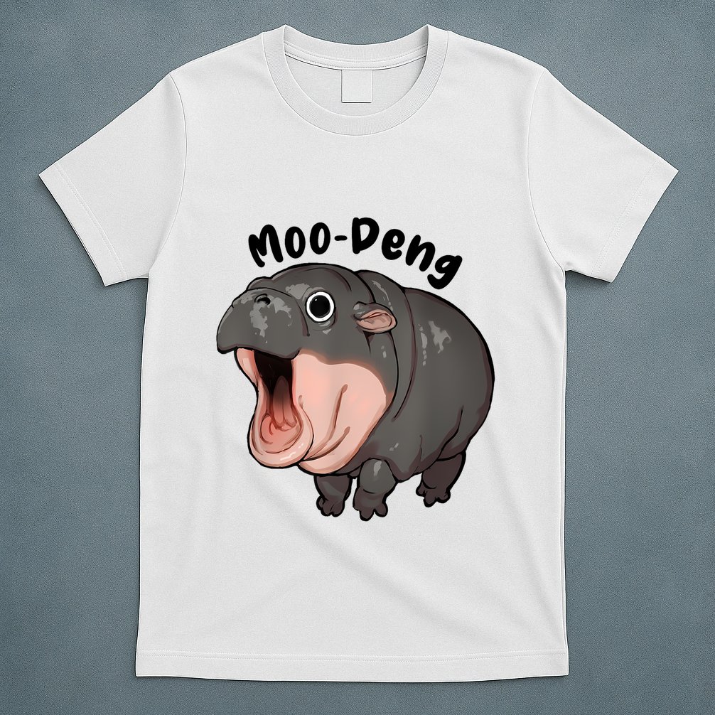 Moo Deng Hippo Baby Pigmy Hippopotamus Zoo Family T-Shirt