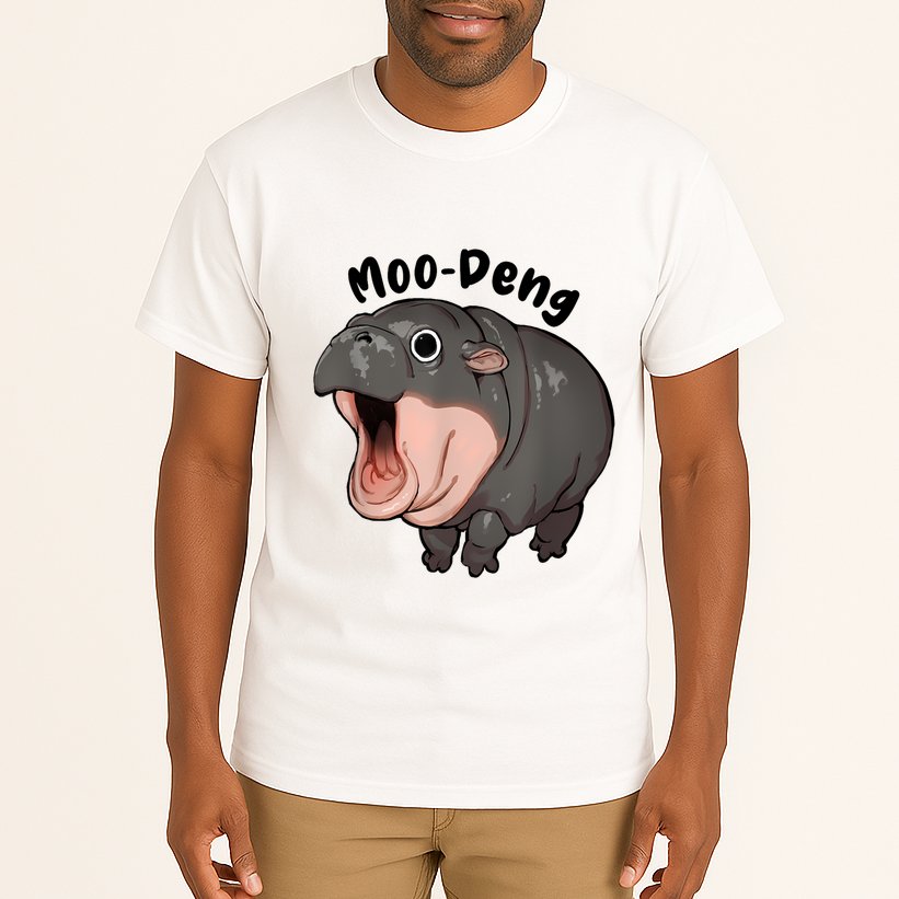 Moo Deng Hippo Baby Pigmy Hippopotamus Zoo Family Tall T-Shirt