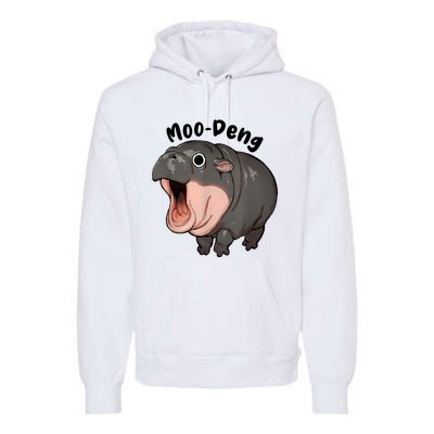 Moo Deng Hippo Baby Pigmy Hippopotamus Zoo Family Premium Hoodie