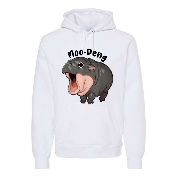 Moo Deng Hippo Baby Pigmy Hippopotamus Zoo Family Premium Hoodie