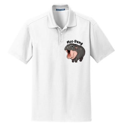 Moo Deng Hippo Baby Pigmy Hippopotamus Zoo Family Dry Zone Grid Polo