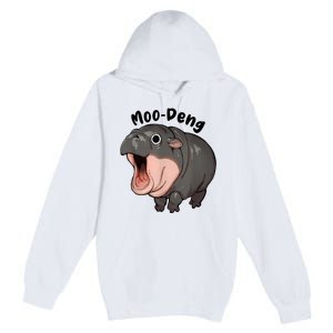 Moo Deng Hippo Baby Pigmy Hippopotamus Zoo Family Premium Pullover Hoodie