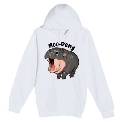 Moo Deng Hippo Baby Pigmy Hippopotamus Zoo Family Premium Pullover Hoodie