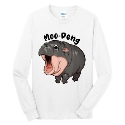 Moo Deng Hippo Baby Pigmy Hippopotamus Zoo Family Tall Long Sleeve T-Shirt