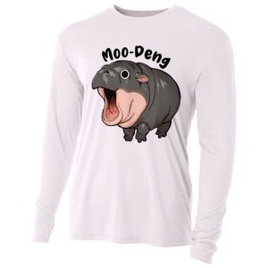 Moo Deng Hippo Baby Pigmy Hippopotamus Zoo Family Cooling Performance Long Sleeve Crew