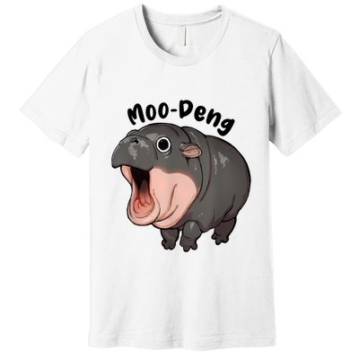 Moo Deng Hippo Baby Pigmy Hippopotamus Zoo Family Premium T-Shirt