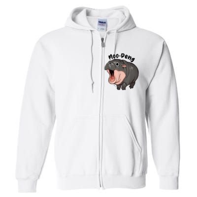 Moo Deng Hippo Baby Pigmy Hippopotamus Zoo Family Full Zip Hoodie