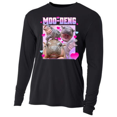 Moo Deng Hippo Baby Pygmy Funny Cooling Performance Long Sleeve Crew