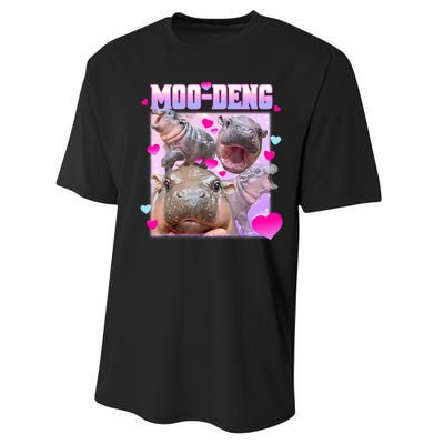 Moo Deng Hippo Baby Pygmy Funny Performance Sprint T-Shirt