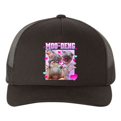 Moo Deng Hippo Baby Pygmy Yupoong Adult 5-Panel Trucker Hat