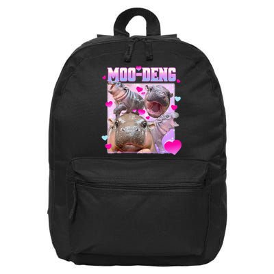 Moo Deng Hippo Baby Pygmy 16 in Basic Backpack