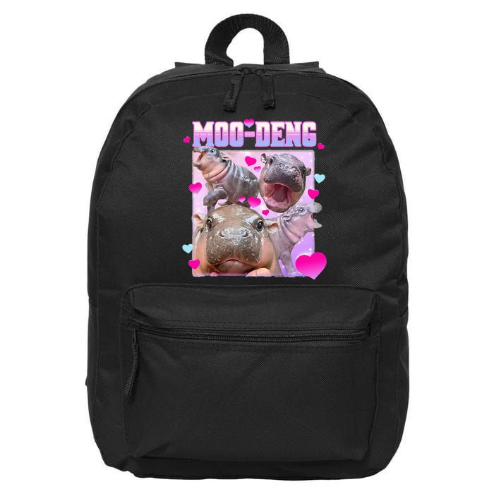 Moo Deng Hippo Baby Pygmy 16 in Basic Backpack