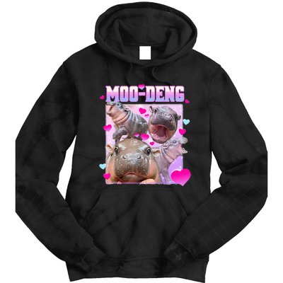 Moo Deng Hippo Baby Pygmy Tie Dye Hoodie