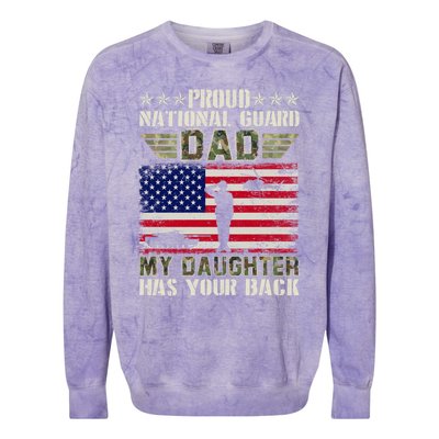 My Daughter Has Your Back Proud National Guard Dad Army Great Gift Colorblast Crewneck Sweatshirt