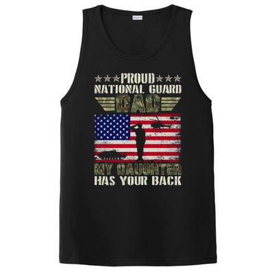 My Daughter Has Your Back Proud National Guard Dad Army Great Gift PosiCharge Competitor Tank