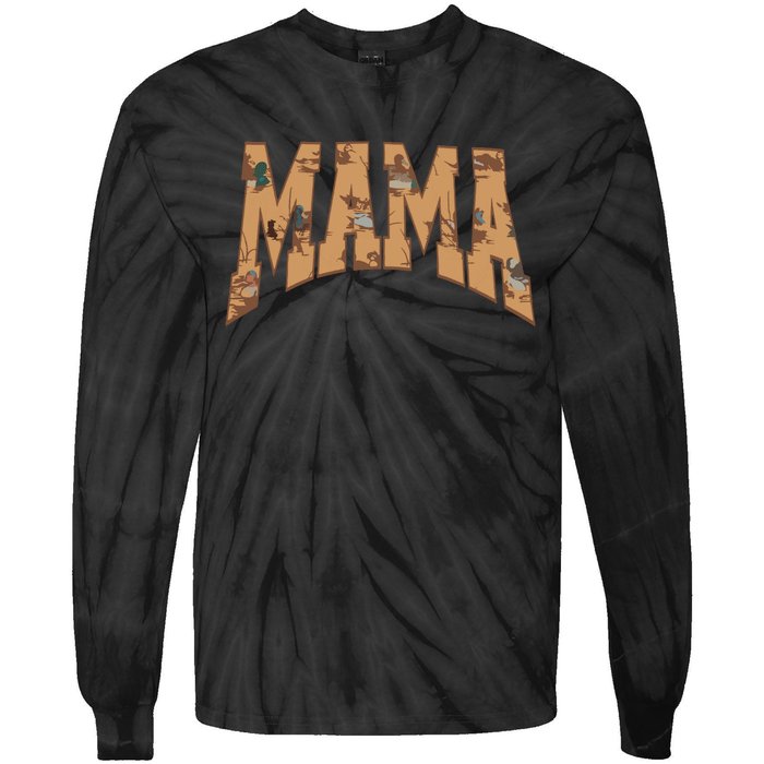 Mama Duck Hunting Tie-Dye Long Sleeve Shirt