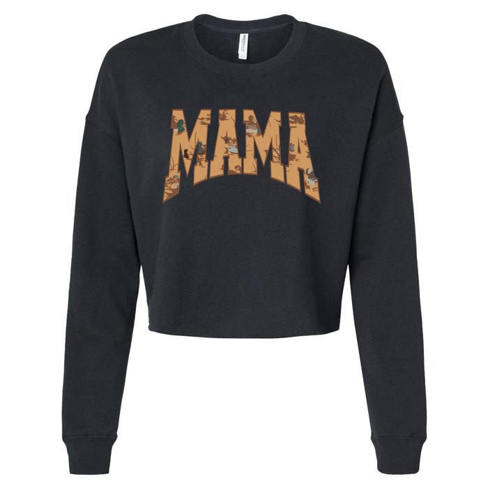 Mama Duck Hunting Cropped Pullover Crew