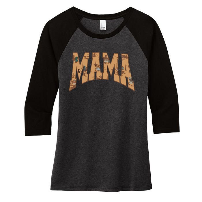 Mama Duck Hunting Women's Tri-Blend 3/4-Sleeve Raglan Shirt