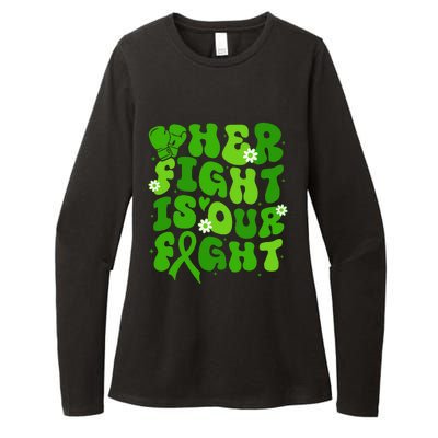 Mitochondrial Disease Her Fight Is Our Fight Green Flower Womens CVC Long Sleeve Shirt