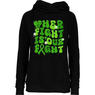 Mitochondrial Disease Her Fight Is Our Fight Green Flower Womens Funnel Neck Pullover Hood