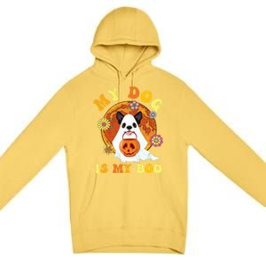 My Dog Is Boo Funny Dog Owner Boo Ghost Lover Halloween Great Gift Premium Pullover Hoodie