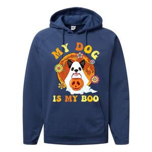 My Dog Is Boo Funny Dog Owner Boo Ghost Lover Halloween Great Gift Performance Fleece Hoodie