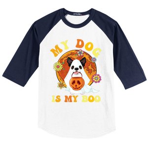 My Dog Is Boo Funny Dog Owner Boo Ghost Lover Halloween Great Gift Baseball Sleeve Shirt