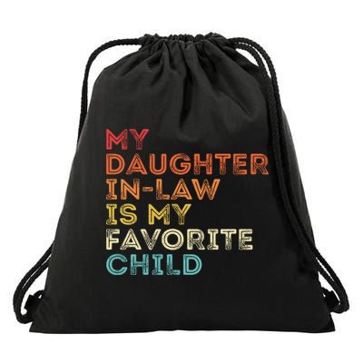 My Daughter In Law Is My Favorite Child Vintage Retro Drawstring Bag