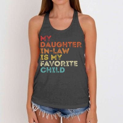 My Daughter In Law Is My Favorite Child Vintage Retro Women's Knotted Racerback Tank
