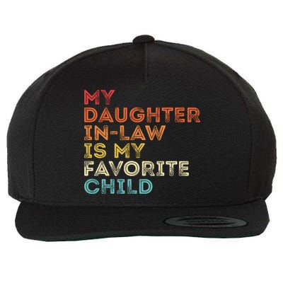 My Daughter In Law Is My Favorite Child Vintage Retro Wool Snapback Cap