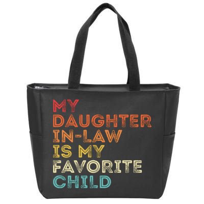 My Daughter In Law Is My Favorite Child Vintage Retro Zip Tote Bag