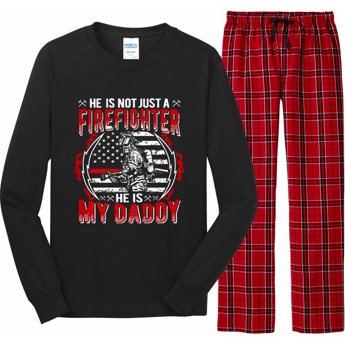 My Daddy Is Firefighter Thin Red Line Fire Son Daughter Gift Long Sleeve Pajama Set