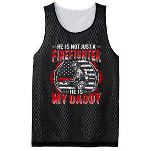 My Daddy Is Firefighter Thin Red Line Fire Son Daughter Gift Mesh Reversible Basketball Jersey Tank